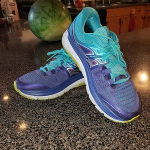 Saucony Triumph ISO 3 Womens Running Athletic Shoes Purple Blue S10346-1 Sz 8.5